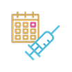 Calendar and syringe icon Calendar and syringe icon